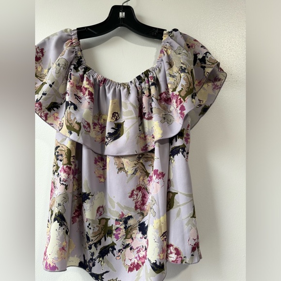Wilfred Aritzia Promener Floral Off Shoulder Blouse Silk Trim Size Small - Picture 11 of 11
